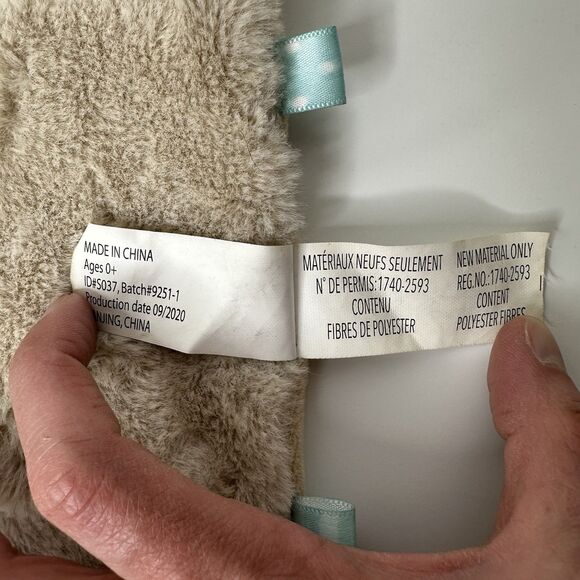 Kellytoy Brown Sleeping Bear Security Blanket Baby Toddler Lovey Green Bow Soft - Picture 4 of 10